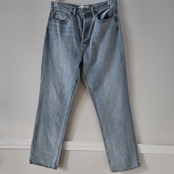 Denim Forum Women's Light Blue Straight Leg Jeans - Picture 3 of 8